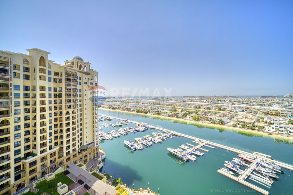 Stunning Sea View | Furnished | Vacant - Marina Residences 3, Marina Residences, Palm Jumeirah, Dubai